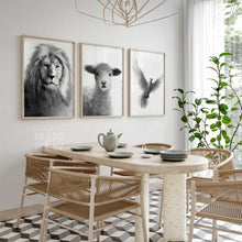 Load image into Gallery viewer, Set of 3 FRAMED PRINT (Lion+Lamb+Dove)