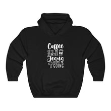 Load image into Gallery viewer, Coffee Gets Me Started Jesus Keeps Me Going Unisex Hoodie