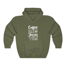 Load image into Gallery viewer, Coffee Gets Me Started Jesus Keeps Me Going Unisex Hoodie