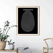 Load image into Gallery viewer, project made new, Custom Jesus Painting, Christian Art, lds art, Bible Art, Scripture Word Art, Scripture Print, Fingerprint Bible, Thumbprint Bible, Verses on Identity, fingerprint verses, verse thumbprint, bible verse painting, gods fingerprint, I am who He says I am