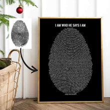 Load image into Gallery viewer, project made new, Custom Jesus Painting, Christian Art, lds art, Bible Art, Scripture Word Art, Scripture Print, Fingerprint Bible, Thumbprint Bible, Verses on Identity, fingerprint verses, verse thumbprint, bible verse painting, gods fingerprint, I am who He says I am