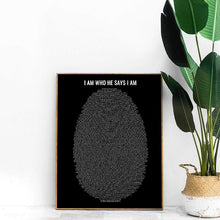 Load image into Gallery viewer, project made new, Custom Jesus Painting, Christian Art, lds art, Bible Art, Scripture Word Art, Scripture Print, Fingerprint Bible, Thumbprint Bible, Verses on Identity, fingerprint verses, verse thumbprint, bible verse painting, gods fingerprint