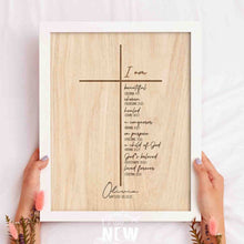 Load image into Gallery viewer, Cross Wood Background (I am)  - Custom Poster