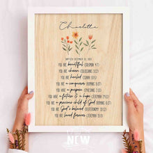 Load image into Gallery viewer, Floral Wood Background (You are)  - Custom Poster