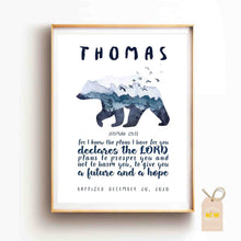 Load image into Gallery viewer, Bear (Jeremiah 29:11)  - Custom Poster