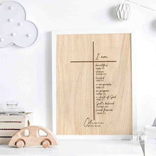 Load image into Gallery viewer, Cross Wood Background (I am)  - Custom Poster