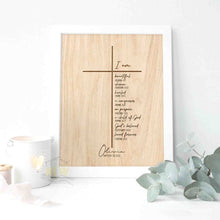 Load image into Gallery viewer, Cross Wood Background (I am)  - Custom Poster