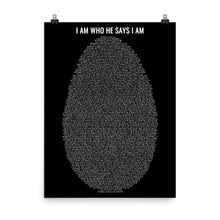Load image into Gallery viewer, project made new, Custom Jesus Painting, Christian Art, lds art, Bible Art, Scripture Word Art, Scripture Print, Fingerprint Bible, Thumbprint Bible, Verses on Identity, fingerprint verses, verse thumbprint, bible verse painting, gods fingerprint, I am who He says I am