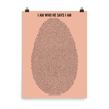 Load image into Gallery viewer, project made new, Custom Jesus Painting, Christian Art, lds art, Bible Art, Scripture Word Art, Scripture Print, Fingerprint Bible, Thumbprint Bible, Verses on Identity, fingerprint verses, verse thumbprint, bible verse painting, gods fingerprint, I am who He says I am