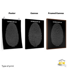 Load image into Gallery viewer, project made new, Custom Jesus Painting, Christian Art, lds art, Bible Art, Scripture Word Art, Scripture Print, Fingerprint Bible, Thumbprint Bible, Verses on Identity, fingerprint verses, verse thumbprint, bible verse painting, gods fingerprint, I am who He says I am
