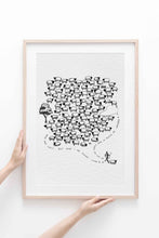 Load image into Gallery viewer, Jesus Leaves the 99 Sheep Poster Print, Jesus Art, Bible Art, Jesus Good Shepherd, WALL Art, Rejoices over One Lost Sheep Christian Nursery, Girl Christian Nursery, Christian Art Christ LDS Gift, baptism gift, He left the 99, matthew 18:12, Luke 15:10, bible sketch, christian sketch
