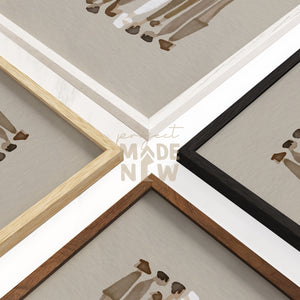 Set of 3 FRAMED PRINT (Feed the 5000 - beige)