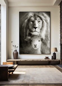 The Lion and Lamb - Canvas