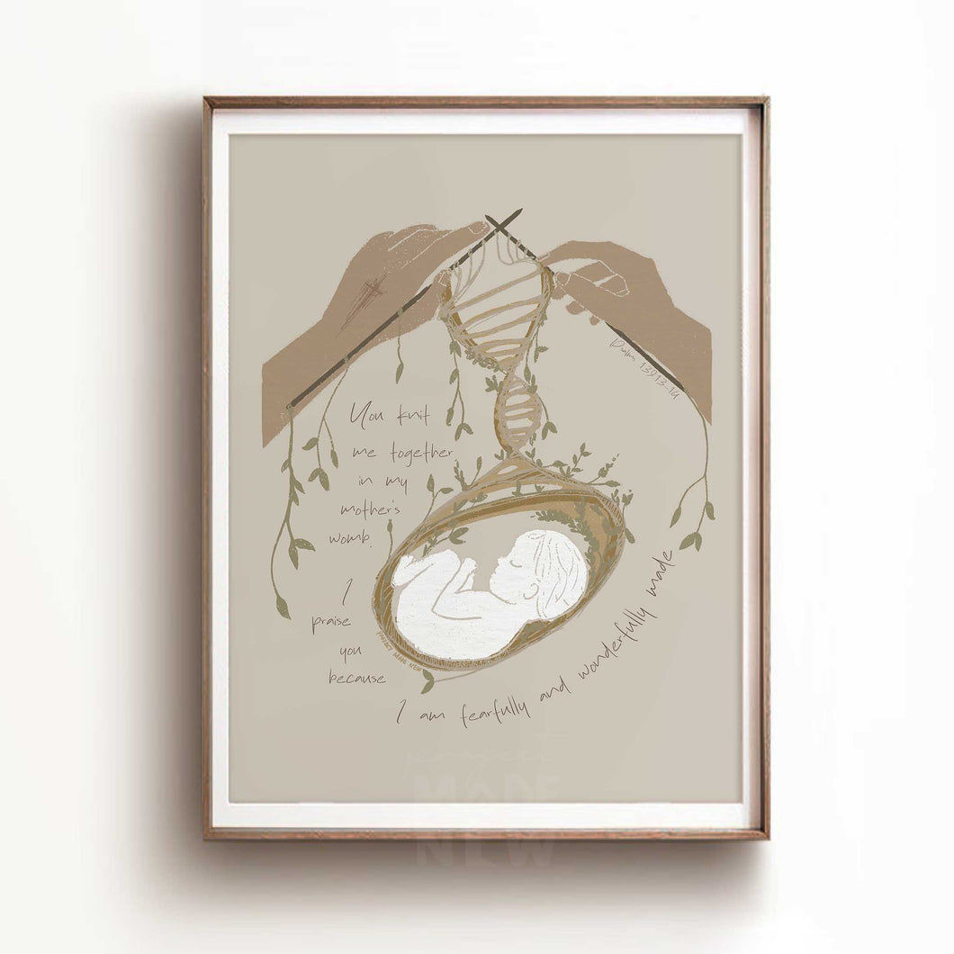 Knit Together (With Verse) - Framed Print