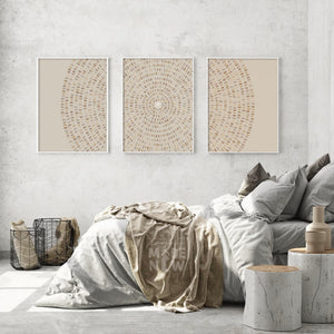 Set of 3 FRAMED PRINT (Feed the 5000 - beige)