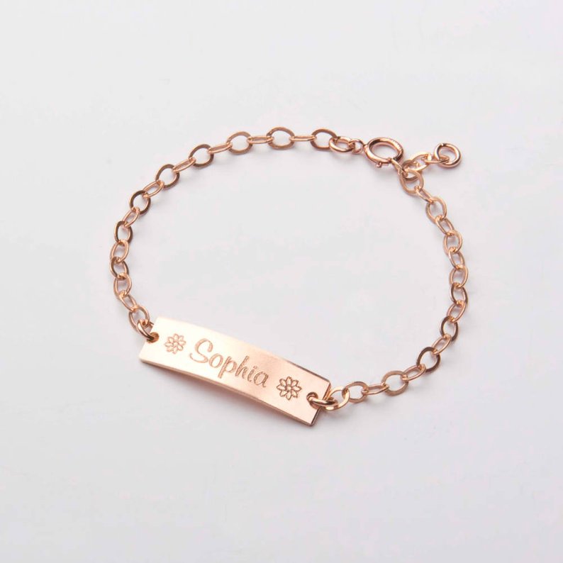 Personalized Stainless Steel Baby Name Bracelets For Girl Engraving  Adjustable Link Chain Heart Pulsera Con Nombre Personalizado - AliExpress