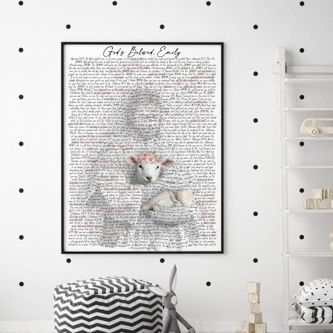 70 Bible Verses on Identity God's Beloved - Personalized Poster