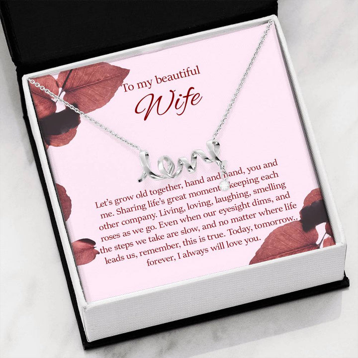 To My Wife Birthday Message Wife is a Precious Inseparable Necklace -  Walmart.com