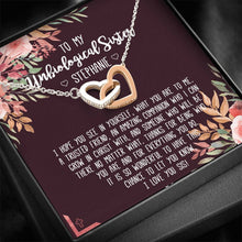 Load image into Gallery viewer, Personalized To Sis in Christ - Interlocked Hearts Necklace
