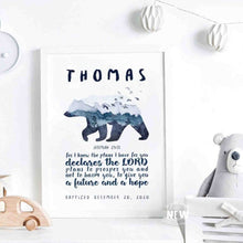 Load image into Gallery viewer, Bear (Jeremiah 29:11)  - Custom Poster
