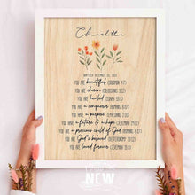 Load image into Gallery viewer, Floral Wood Background (You are)  - Custom Poster
