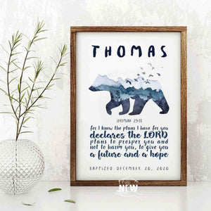 Bear (Jeremiah 29:11)  - Custom Poster
