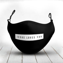Load image into Gallery viewer, Jesus Loves You Mask With Filter Pocket
