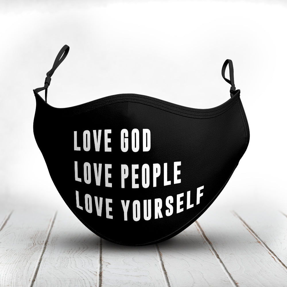 Love God Love People Mask With Filter Pocket