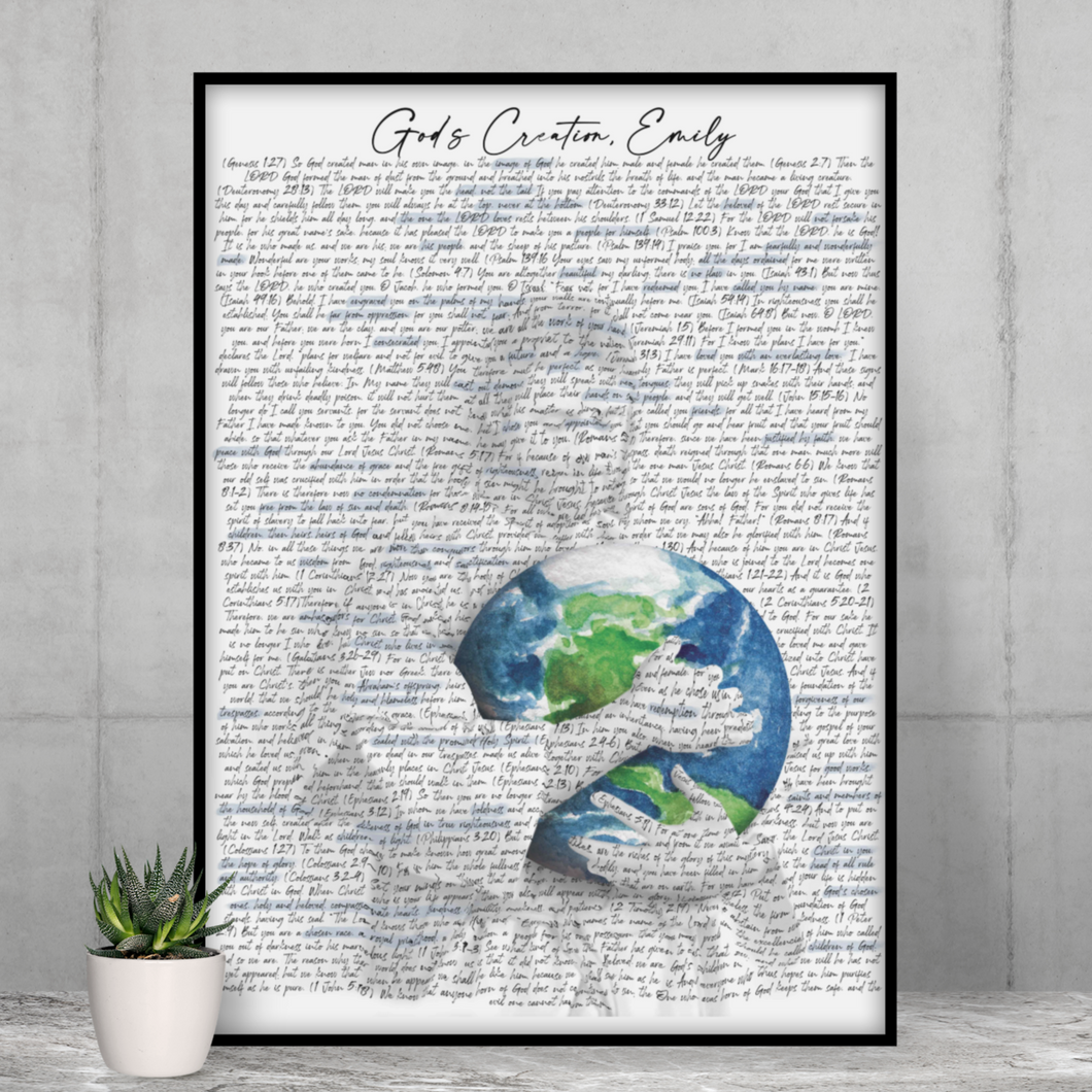 70 Bible Verses on Identity God's Creation - Personalized Poster