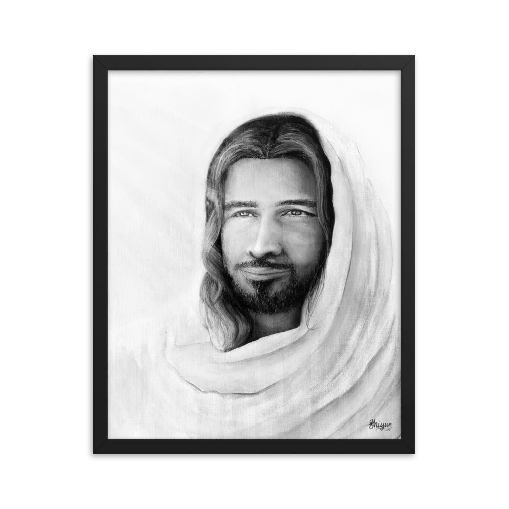 Prince of Peace (Black and White) (Isaiah 9:6) - Framed poster - Project Made New